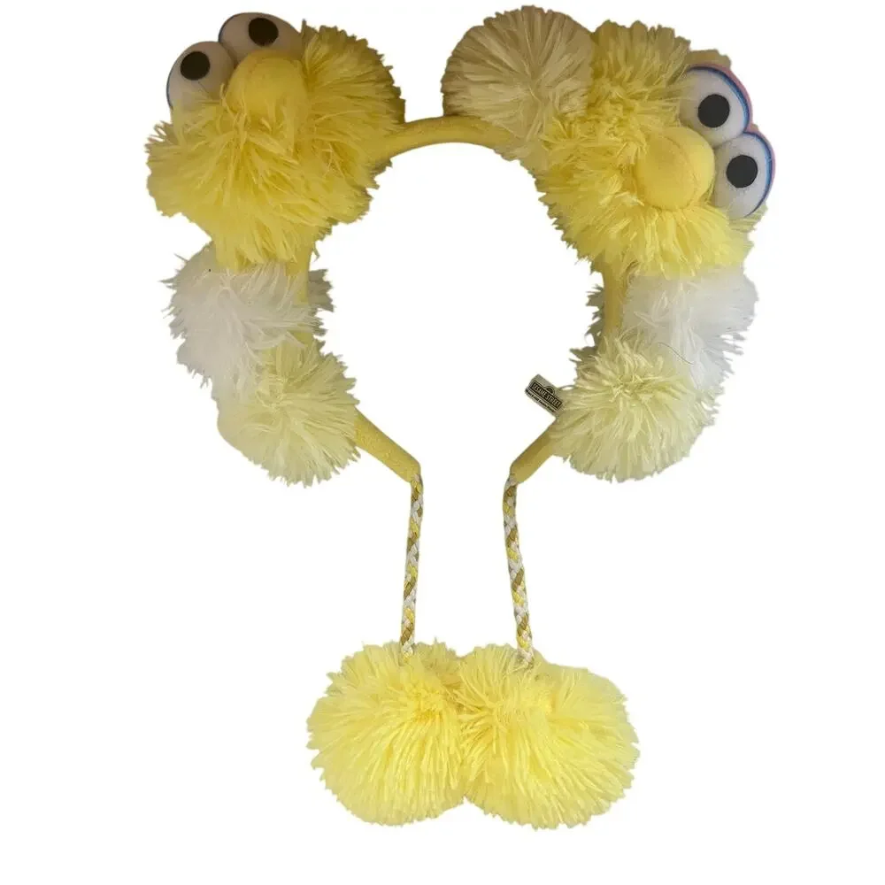 USJ Sesame Street Big Bird Pom Pom Plush Headband Universal Studios Japan Rare